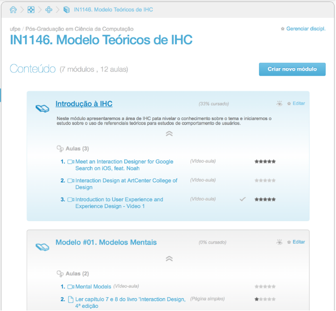 Conteúdo programático da disciplina