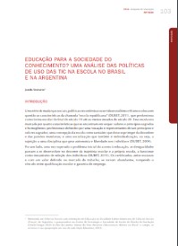 Educação para a sociedade do conhecimento? Uma análise das políticas de uso das TIC na escola no Brasil e na Argentina